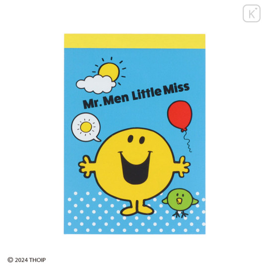 Japan Sanrio Mini Notepad - Mr. Men & Little Miss : Mr. Happy Blue Sky Sunny Day - 1
