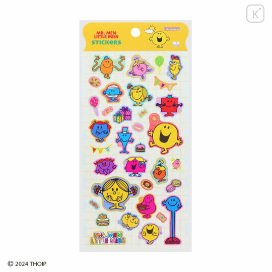 Japan Sanrio Gold Foil Washi Sticker - Mr. Men & Little Miss : Sweet Party Yellow - 1