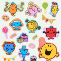 Japan Sanrio Gold Foil Washi Sticker - Mr. Men & Little Miss : Sweet Party Yellow - 3