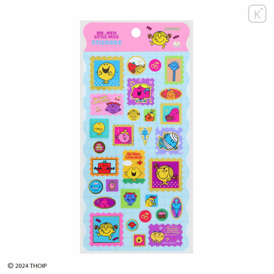 Japan Sanrio Gold Foil Washi Sticker - Mr. Men & Little Miss : Stamp Style - 1