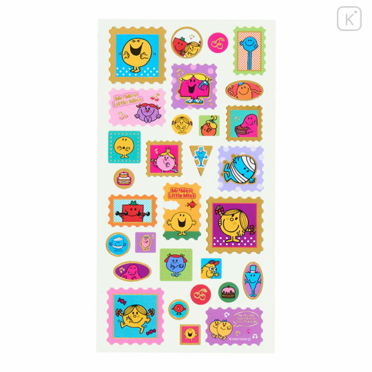 Japan Sanrio Gold Foil Washi Sticker - Mr. Men & Little Miss : Stamp Style - 2