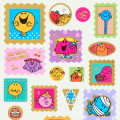 Japan Sanrio Gold Foil Washi Sticker - Mr. Men & Little Miss : Stamp Style - 3