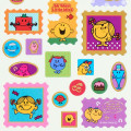 Japan Sanrio Gold Foil Washi Sticker - Mr. Men & Little Miss : Stamp Style - 4