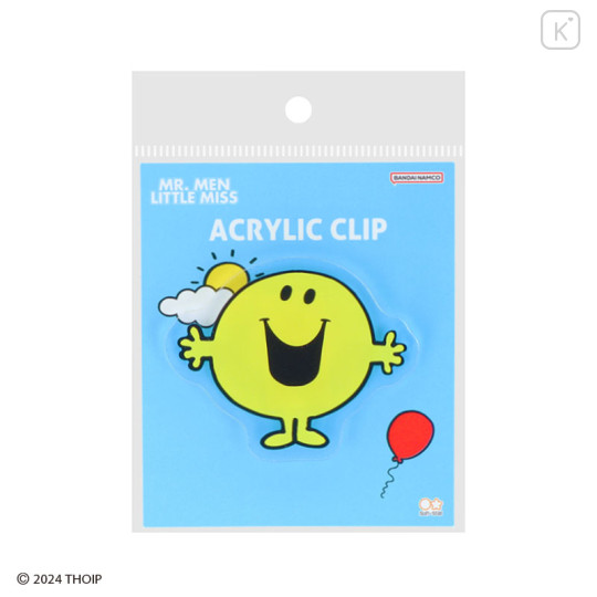 Japan Sanrio Acrylic Clip - Mr. Men & Little Miss : Mr. Happy - 1