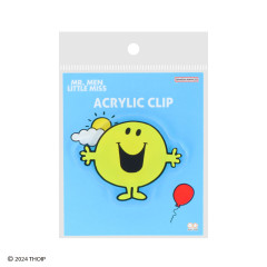 Japan Sanrio Acrylic Clip - Mr. Men & Little Miss : Mr. Happy