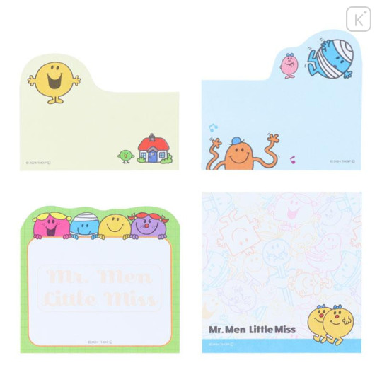 Japan Sanrio Tack Memo Pad Sticky Notes - Mr. Men & Little Miss : Mr Happy Blue - 4
