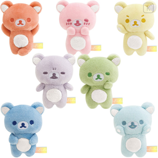 Japan San-X Tenori Plush (SS) Set - Rilakkuma : Rainy Day to Sunny Rainbow Colors - 1