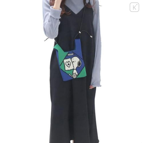 Japan Peanuts Rootote Knit Mini Shoulder Bag - Snoopy : Blue - 4