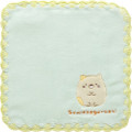 Japan San-X Embroidered Mini Towel - Sumikko Gurashi : Neko Mint Yellow - 1
