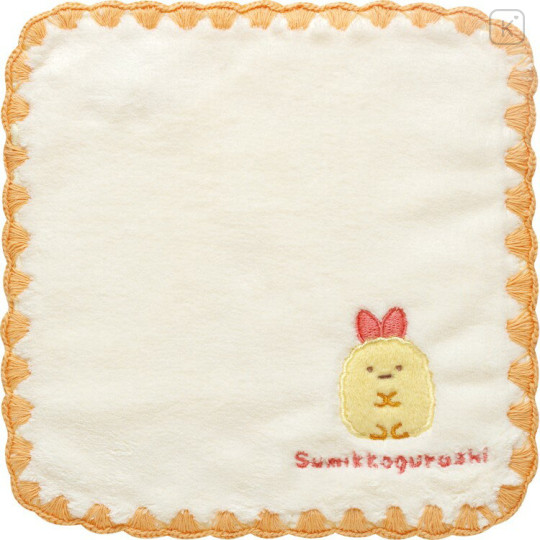 Japan San-X Embroidered Mini Towel - Sumikko Gurashi : Ebifurai no Shippo Fried Shrimp Tail - 1