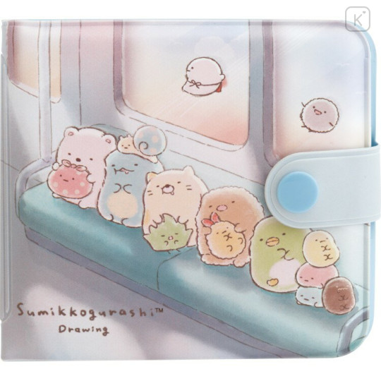 Japan San-X Small Vinyl Wallet - Sumikko Gurashi : Train On The Way Home Blue - 1