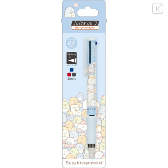 Japan San-X Juice Up 3 in 1 Gel Pen - Sumikko Gurashi : All Over Pattern Blue - 1