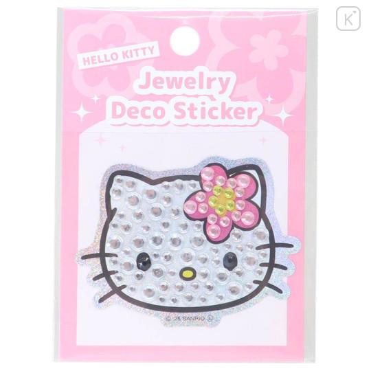Japan Sanrio Jewelry Deco Sticker - Hello Kitty : Glitter Face Y2K - 1