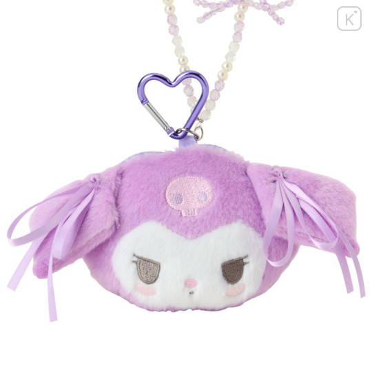 Japan Sanrio Face-shaped Mini Pouch - Kuromi : Pastel Color Toy - 2