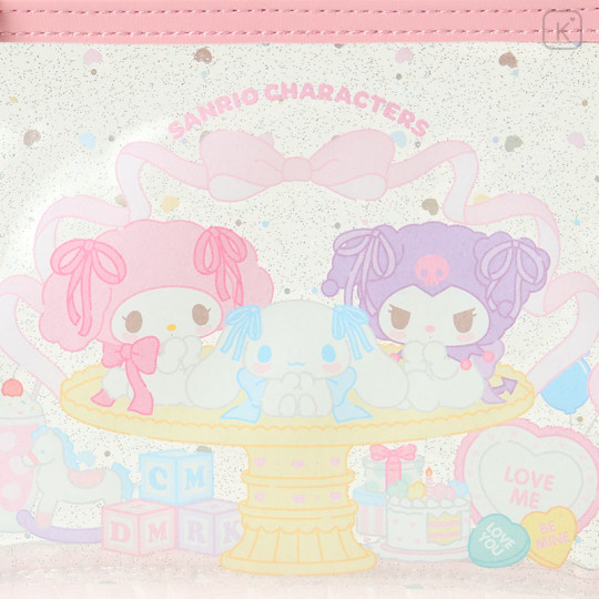 Japan Sanrio Flat Pouch - Cinnamoroll & Kuromi & My Melody : Pastel Color Toy - 3