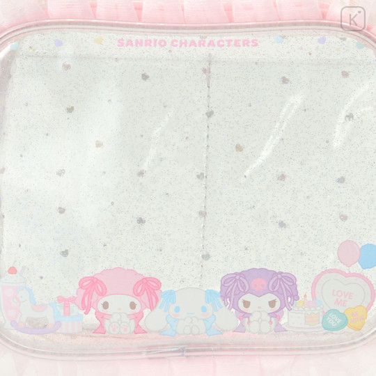 Japan Sanrio Clear Pouch - Cinnamoroll & Kuromi & My Melody : Pastel Color Toy - 3