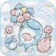 Japan San-X Petit Towel - Jinbesan : 10th Anniversary Balloon Fish Blue