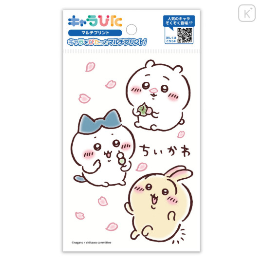 Japan Chiikawa Charapita Iron Postcard - Chiikawa & Hachiware & Usagi : Sakura Cherry Blossom - 1