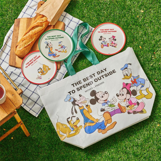 Japan Disney Store Shopping Bag (L) - Mickey & Friends : Spring Picnic - 3