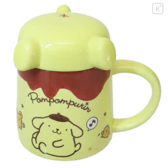 Japan Sanrio Mug with Lid - Pompompurin : Butt - 1