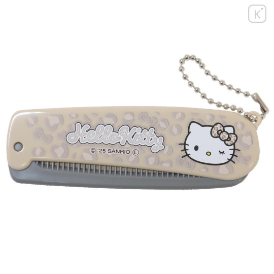 Japan Sanrio Folding Comb - Hello Kitty : Gogo Gal Collection Leopard - 1
