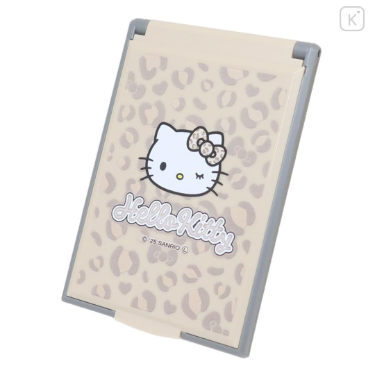 Japan Sanrio Folding Mirror - Hello Kitty : Gogo Gal Collection Leopard - 1