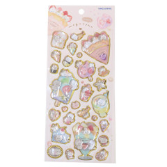 Japan Mogunyan Gold Foil Jewel Sticker - Cat Dessert Crepe Strawberry