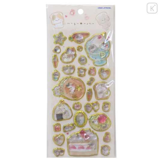 Japan Mogunyan Gold Foil Jewel Sticker - Cat Dessert Cake - 1