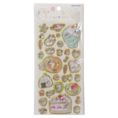 Japan Mogunyan Gold Foil Jewel Sticker - Cat Dessert Cake