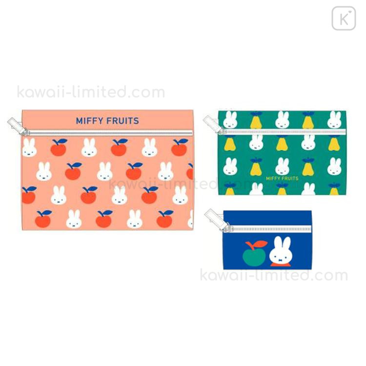 Japan Miffy Flat Pouch Set - Fruits | Kawaii Limited