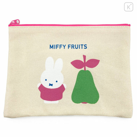 Japan Miffy Flat Pouch - Miffy : Fruits Pear Beige - 1