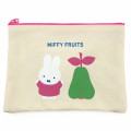 Japan Miffy Flat Pouch - Miffy : Fruits Pear Beige - 1