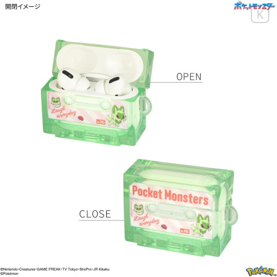 Japan Pokemon AirPods Pro 2 / Pro 1 Soft Case - Sprigatito : Cassette Tape - 3