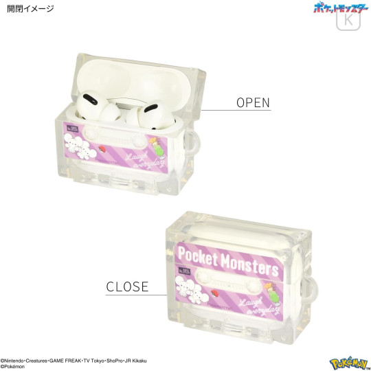 Japan Pokemon AirPods Pro 2 / Pro 1 Soft Case - Tandemaus : Cassette Tape - 3