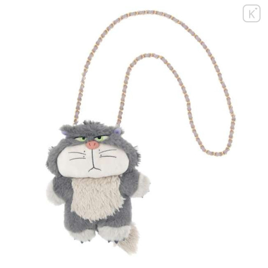 Japan Disney Store Fluffy Pochette Shoulder Crossbody Bag - Cinderella Lucifer - 1