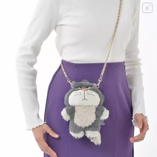 Japan Disney Store Fluffy Pochette Shoulder Crossbody Bag - Cinderella Lucifer - 2