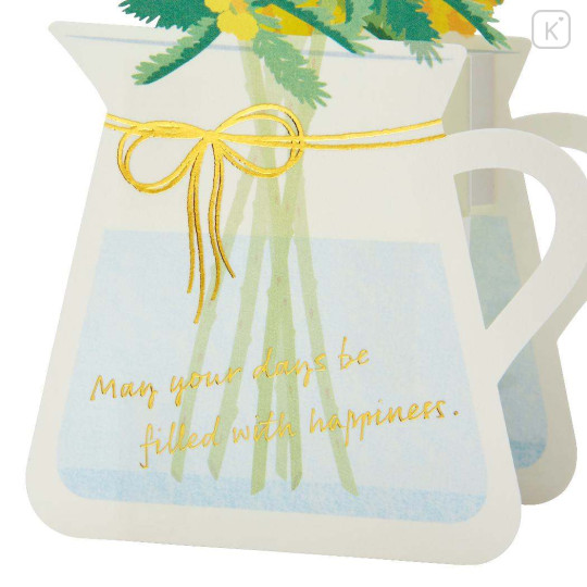 Japan Sanrio 3D Greeting Card - Mimosa Vase - 3