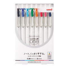 Japan Uni-ball One Gel Pen Set - 8 Colors