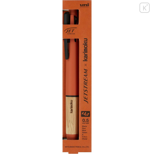Japan Uni Jetstream 4&1 Multi Pen + Mechanical Pencil - Karimoku Sunset Orange - 1