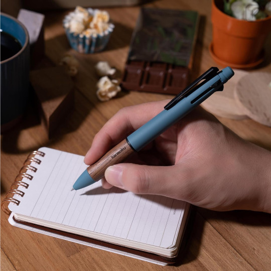 Japan Uni Jetstream 4&1 Multi Ballpoint Pen + Mechanical Pencil - 0.5mm Karimoku Steel Blue - 4