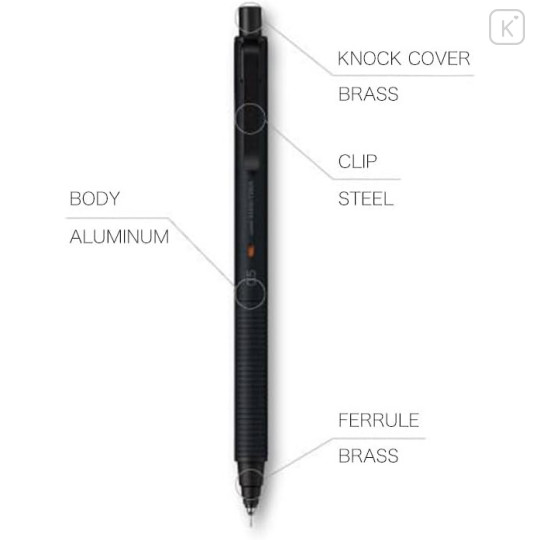 Japan Uni Kuru Toga Metal Mechanical Pencil - 0.5mm Phantom Gray - 7