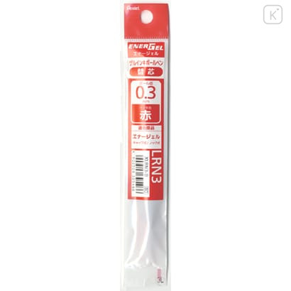 Japan Pentel EnerGel XLRN3 Gel Pen Refill - 0.3mm Red - 1