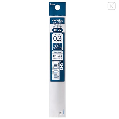Japan Pentel EnerGel XLRN3 Gel Pen Refill - 0.3mm Blue Black - 1