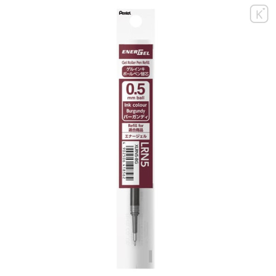 Japan Pentel EnerGel XLRN5 Gel Pen Refill - 0.5mm Burgundy - 1