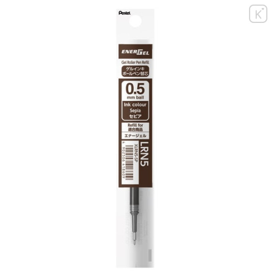 Japan Pentel EnerGel XLRN5 Gel Pen Refill - 0.5mm Sepia - 1