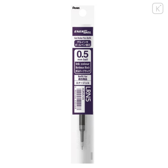 Japan Pentel EnerGel XLRN5 Gel Pen Refill - 0.5mm Bordeaux Black - 1
