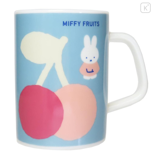 Japan Miffy Porcelain Mug - Miffy : Fruits Cherry Turquoise - 1