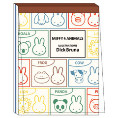 Japan Miffy A6 Notepad - Miffy&Animals Colorful