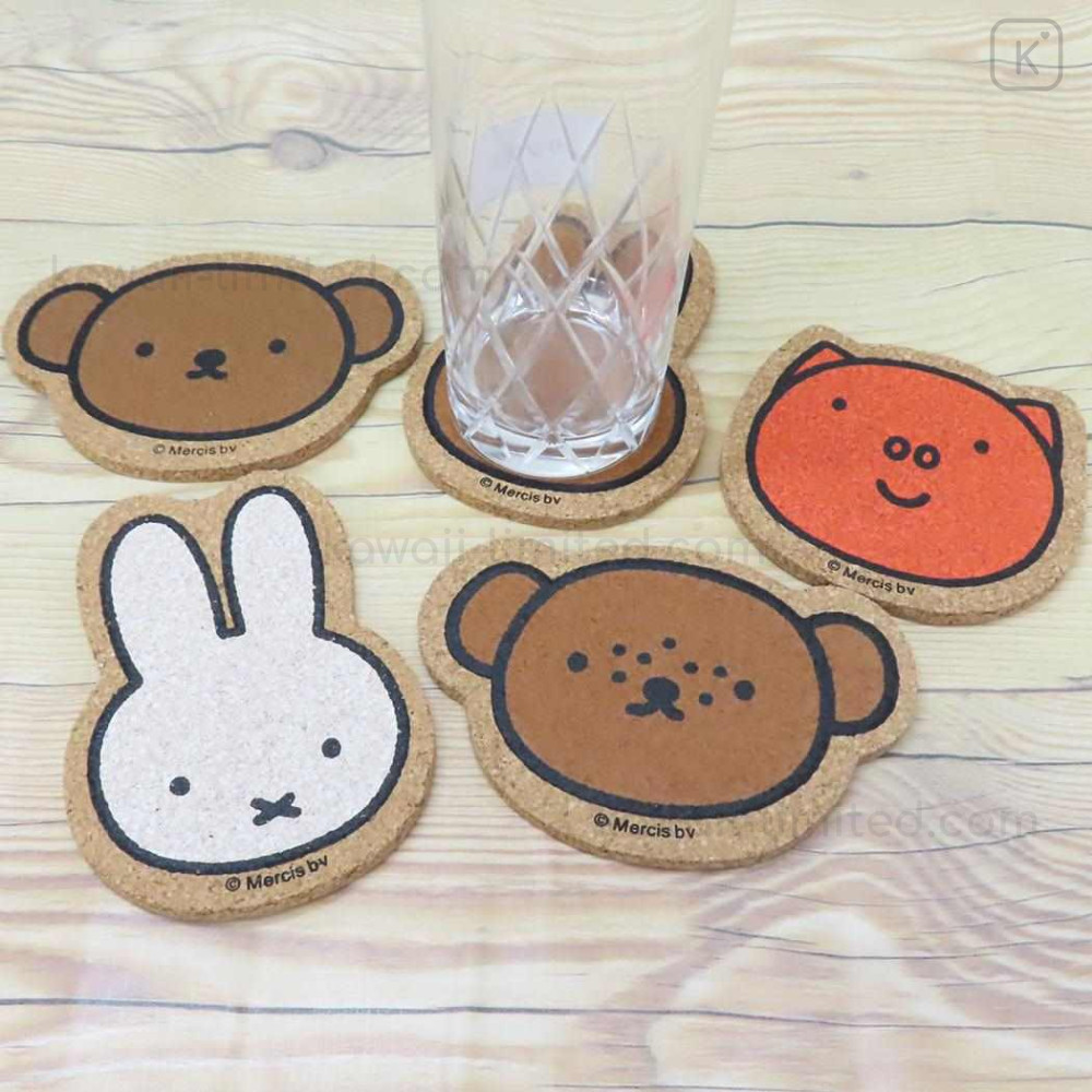 Japan Miffy Cork Coaster - Boris : Face Colorful | Kawaii