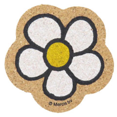 Japan Miffy Cork Coaster - White Flower Colorful